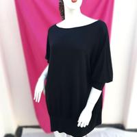 Abito /maglia blusa  nera, scollatura  barca  T.U.
