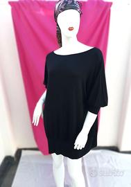 Abito /maglia blusa  nera, scollatura  barca  T.U.