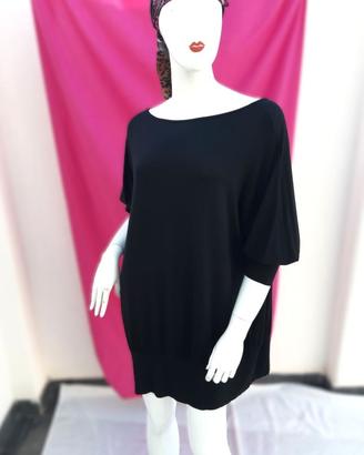 Abito /maglia blusa  nera, scollatura  barca  T.U.