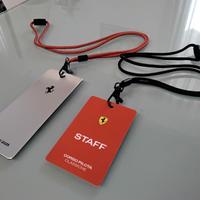 Coppia di badge pass eventi Scuderia Ferrari 2025