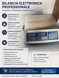 Bilancia elettronica professionale 15 kg