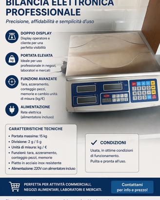 Bilancia elettronica professionale 15 kg