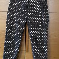Pantaloni marroni a pois crema