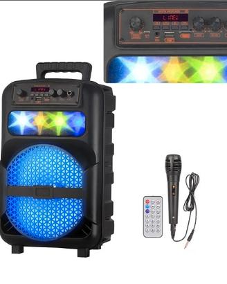 Cassa bluetooth portatile karaoke 1200 watt pmpo 