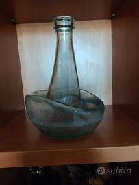 vecchia damigiana artistica in vetro soffiato 