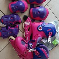 Set completo pattini roller Oxelo Xs 6-10 anni