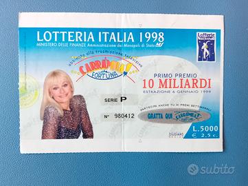 Biglietto Lotteria Italia 1998 Raffaela Carrà