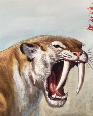 Dipinti originali animali preistorici di G. Pozzi