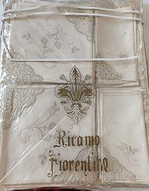 tovaglia ricamo fiorentino  280 x 170 per 12