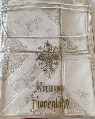 tovaglia ricamo fiorentino  280 x 170 per 12