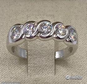 FEDINA TRECCIA ORO 18kt. CON DIAMANTI NATURALI