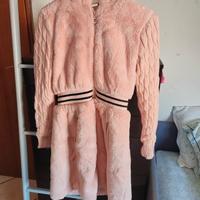 Giacca bambina rosa con cappuccio