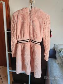 Giacca bambina rosa con cappuccio