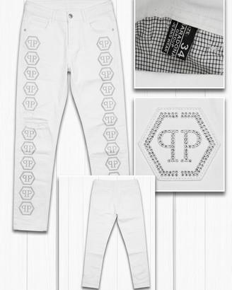 Jeans Bianchi Taradona Group Logos Cristalli PP