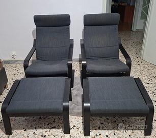 poltrone con poggiapiedi