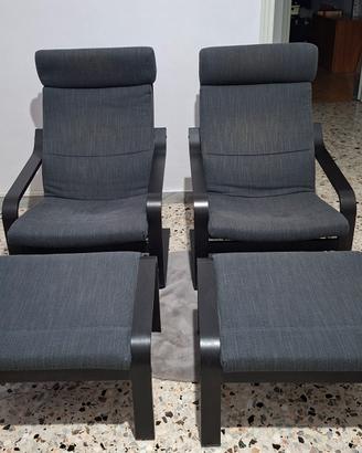 poltrone con poggiapiedi