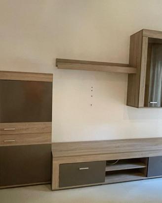 Composizione soggiorno moderna effetto legno