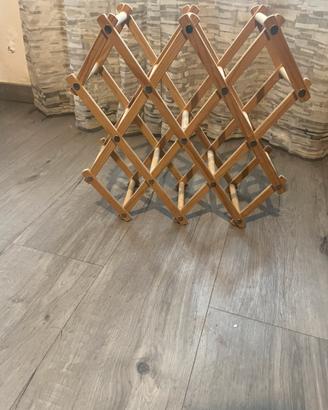 Portabottiglie in legno pieghevole ed estensibile