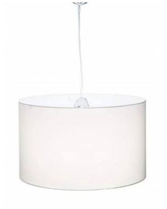 Sospensione lampadario in tessuto bianco cilindric