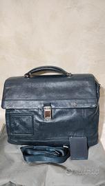 borsa da lavoro Piquadro blu in pelle 