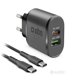 Alimentatore doppia porta - USB + Type-C - Nuovo