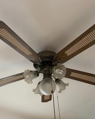 Ventilatori a soffitto con luci - 5 pale in legno