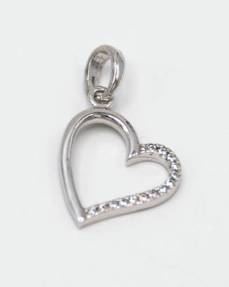 Ciondolo in oro bianco 9 kt a cuore S.88