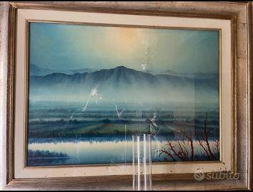 Dipinto pesaggio Mauro Cattaneo 1980