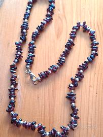 collana vintage pietre granatti 