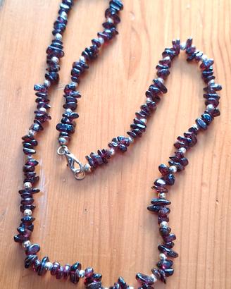 collana vintage pietre granatti 