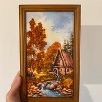 Quadro con ambra naturale dalla Lettonia