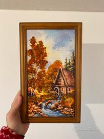 Quadro con ambra naturale dalla Lettonia