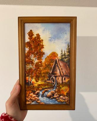 Quadro con ambra naturale dalla Lettonia