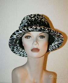Cappello Vintage Anni 80 Velluto Maculato