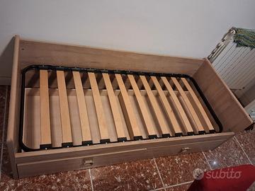 letto singolo con contenitore