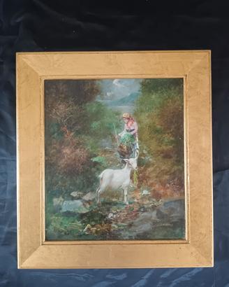 Temistocle Lamesi, quadro dipinto olio su legno 