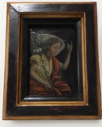 Antico dipinto olio su tela Arcangelo Gabriele 700
