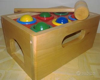 BATTI BATTI RIBATTI di LEGNO BIGLIE-PALLINE dai 12