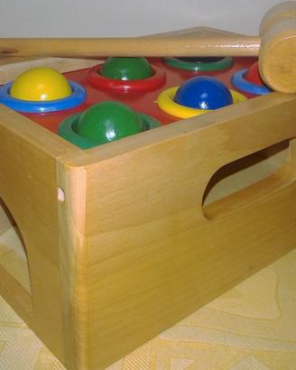 BATTI BATTI RIBATTI di LEGNO BIGLIE-PALLINE dai 12