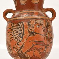 Vaso e ciotola con decorazioni Maya in terracotta