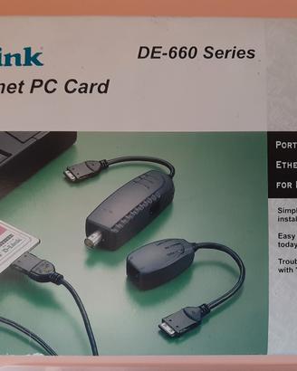 D-LINK ETHERNET PC CARD MODELLO de-660ct COMPLETO