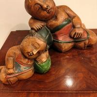 coppia statuine da arredamento etniche 