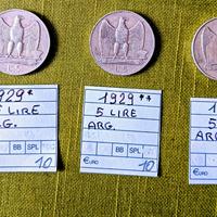 5 LIRE " aquilotti argento"  ANNI VARI SPL
