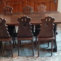 Tavolo in palissandro massello con 8 sedie – Epoca