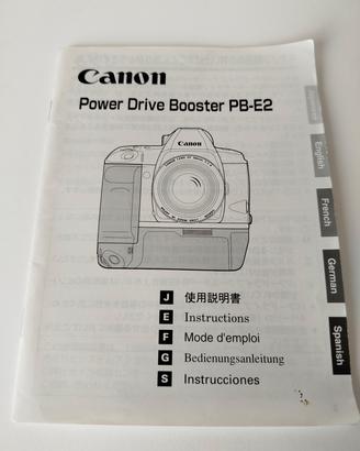 Canon booster PB-E2 manuale istruzioni 