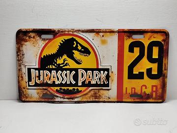 Targa Metallo Jurassic Park 30x15cm
