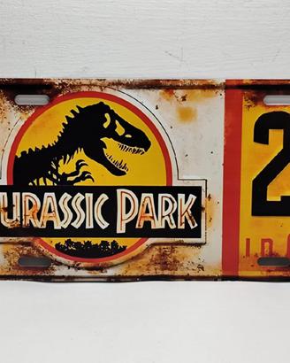 Targa Metallo Jurassic Park 30x15cm
