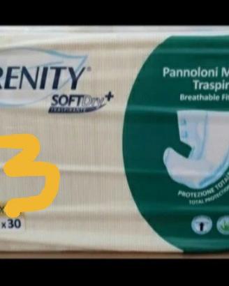 set di 3 pacchi di pannoloni per anziani  