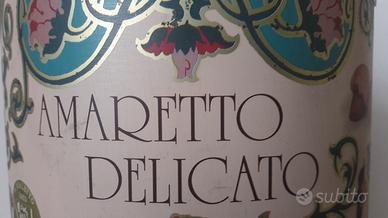 VECCHIA SCATOLA DI LATTA VINTAGE AMARETTI VIALETTO