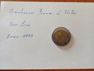 Moneta 500 lire Centenario Banca Italia 1893/1993